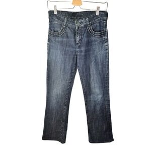 Kut from the Kloth High Rise Bootcut Jeans Women 4 Back Flap Pocket Dark Blue